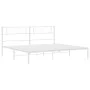 Estructura de cama de metal con cabecero blanco 193x203 cm de , Camas y somieres - Ref: Foro24-372332, Precio: 98,24 €, Descu...