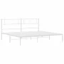 Metal bed frame with white headboard 193x203 cm by , Beds and slatted bases - Ref: Foro24-372332, Price: 98,24 €, Discount: %