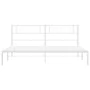 Estructura de cama de metal con cabecero blanco 193x203 cm de , Camas y somieres - Ref: Foro24-372332, Precio: 98,24 €, Descu...
