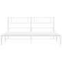 Metal bed frame with white headboard 193x203 cm by , Beds and slatted bases - Ref: Foro24-372332, Price: 98,24 €, Discount: %