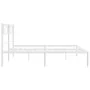 Metal bed frame with white headboard 193x203 cm by , Beds and slatted bases - Ref: Foro24-372332, Price: 98,24 €, Discount: %