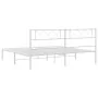 Metal bed frame with white headboard 193x203 cm by , Beds and slatted bases - Ref: Foro24-372332, Price: 98,24 €, Discount: %