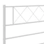 Estructura de cama de metal con cabecero blanco 193x203 cm de , Camas y somieres - Ref: Foro24-372332, Precio: 98,24 €, Descu...
