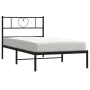 Bed frame with black metal headboard 80x200 cm by , Beds and slatted bases - Ref: Foro24-355454, Price: 57,95 €, Discount: %