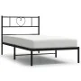Bed frame with black metal headboard 90x200 cm by , Beds and slatted bases - Ref: Foro24-355456, Price: 62,17 €, Discount: %
