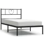 Bettgestell mit schwarzem Metallkopfteil 90x200 cm von , Betten und Lattenroste - Ref: Foro24-355456, Preis: 62,17 €, Rabatt: %