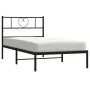 Bed frame with black metal headboard 90x200 cm by , Beds and slatted bases - Ref: Foro24-355456, Price: 62,17 €, Discount: %