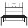 Bed frame with black metal headboard 90x200 cm by , Beds and slatted bases - Ref: Foro24-355456, Price: 62,17 €, Discount: %