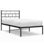 Bed frame with black metal headboard 90x200 cm by , Beds and slatted bases - Ref: Foro24-355652, Price: 66,86 €, Discount: %
