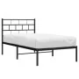 Bed frame with black metal headboard 90x200 cm by , Beds and slatted bases - Ref: Foro24-355652, Price: 66,86 €, Discount: %
