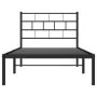 Bed frame with black metal headboard 90x200 cm by , Beds and slatted bases - Ref: Foro24-355652, Price: 66,86 €, Discount: %