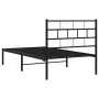 Bed frame with black metal headboard 90x200 cm by , Beds and slatted bases - Ref: Foro24-355652, Price: 66,86 €, Discount: %