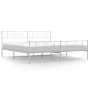 Metal bed frame with headboard and footboard white 183x213 cm by , Beds and slatted bases - Ref: Foro24-355339, Price: 132,04...