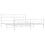 Metal bed frame with headboard and footboard white 183x213 cm by , Beds and slatted bases - Ref: Foro24-355339, Price: 132,04...