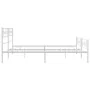 Metal bed frame with headboard and footboard white 183x213 cm by , Beds and slatted bases - Ref: Foro24-355339, Price: 132,04...