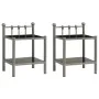Mesitas de noche 2 unidades metal y vidrio gris y negro de vidaXL, Mesitas de noche - Ref: Foro24-325077, Precio: 45,92 €, De...