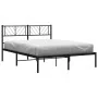 Bed frame with black metal headboard 140x200 cm by , Beds and slatted bases - Ref: Foro24-372180, Price: 94,32 €, Discount: %