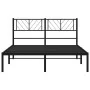 Bed frame with black metal headboard 140x200 cm by , Beds and slatted bases - Ref: Foro24-372180, Price: 94,32 €, Discount: %