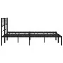 Bed frame with black metal headboard 140x200 cm by , Beds and slatted bases - Ref: Foro24-372180, Price: 94,32 €, Discount: %