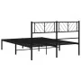Bed frame with black metal headboard 140x200 cm by , Beds and slatted bases - Ref: Foro24-372180, Price: 94,32 €, Discount: %