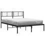 Bed frame with black metal headboard 160x200 cm by , Beds and slatted bases - Ref: Foro24-372182, Price: 104,52 €, Discount: %