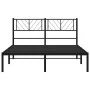 Bed frame with black metal headboard 160x200 cm by , Beds and slatted bases - Ref: Foro24-372182, Price: 104,52 €, Discount: %