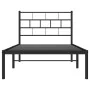 Estructura de cama con cabecero metal negro 75x190 cm de , Camas y somieres - Ref: Foro24-355649, Precio: 65,07 €, Descuento: %