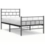 Bed frame with headboard and black metal footboard 80x200 cm by , Beds and slatted bases - Ref: Foro24-355668, Price: 67,25 €...