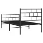 Bed frame with headboard and black metal footboard 80x200 cm by , Beds and slatted bases - Ref: Foro24-355668, Price: 67,25 €...