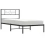 Bed frame with black metal headboard 75x190 cm by , Beds and slatted bases - Ref: Foro24-355752, Price: 70,26 €, Discount: %