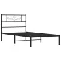 Bed frame with black metal headboard 75x190 cm by , Beds and slatted bases - Ref: Foro24-355752, Price: 70,26 €, Discount: %
