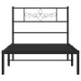 Bed frame with black metal headboard 75x190 cm by , Beds and slatted bases - Ref: Foro24-355752, Price: 70,26 €, Discount: %
