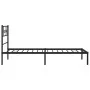 Bed frame with black metal headboard 75x190 cm by , Beds and slatted bases - Ref: Foro24-355752, Price: 70,26 €, Discount: %