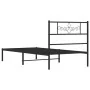 Bed frame with black metal headboard 75x190 cm by , Beds and slatted bases - Ref: Foro24-355752, Price: 70,26 €, Discount: %
