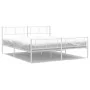 Metal bed frame with headboard and footboard white 183x213 cm by , Beds and slatted bases - Ref: Foro24-372251, Price: 115,74...
