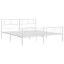 Metal bed frame with headboard and footboard white 183x213 cm by , Beds and slatted bases - Ref: Foro24-372251, Price: 115,74...