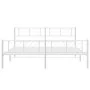 Metal bed frame with headboard and footboard white 183x213 cm by , Beds and slatted bases - Ref: Foro24-372251, Price: 115,74...