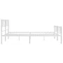 Metal bed frame with headboard and footboard white 183x213 cm by , Beds and slatted bases - Ref: Foro24-372251, Price: 115,74...
