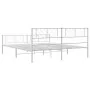 Metal bed frame with headboard and footboard white 183x213 cm by , Beds and slatted bases - Ref: Foro24-372251, Price: 115,74...