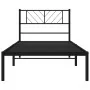 Bettgestell mit schwarzem Metallkopfteil 100x200 cm von , Betten und Lattenroste - Ref: Foro24-372174, Preis: 66,86 €, Rabatt: %
