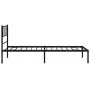 Bettgestell mit schwarzem Metallkopfteil 100x200 cm von , Betten und Lattenroste - Ref: Foro24-372174, Preis: 66,86 €, Rabatt: %