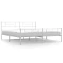 Estructura cama metal con cabecero y pie cama blanco 193x203 cm de , Camas y somieres - Ref: Foro24-355340, Precio: 125,59 €,...