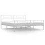 Metal bed frame with headboard and footboard white 193x203 cm by , Beds and slatted bases - Ref: Foro24-355340, Price: 125,60...