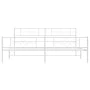 Estructura cama metal con cabecero y pie cama blanco 193x203 cm de , Camas y somieres - Ref: Foro24-355340, Precio: 125,59 €,...