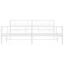Metal bed frame with headboard and footboard white 193x203 cm by , Beds and slatted bases - Ref: Foro24-355340, Price: 125,60...