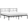 Estructura de cama con cabecero metal negro 193x203 cm de , Camas y somieres - Ref: Foro24-372185, Precio: 103,41 €, Descuent...
