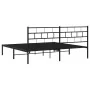 Bed frame with black metal headboard 183x213 cm by , Beds and slatted bases - Ref: Foro24-355664, Price: 98,36 €, Discount: %