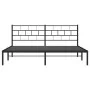 Bed frame with black metal headboard 200x200 cm by , Beds and slatted bases - Ref: Foro24-355666, Price: 107,47 €, Discount: %