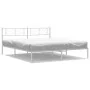 Bettgestell aus Metall mit weißem Kopfteil 193x203 cm von , Betten und Lattenroste - Ref: Foro24-372234, Preis: 98,84 €, Raba...