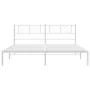 Bettgestell aus Metall mit weißem Kopfteil 193x203 cm von , Betten und Lattenroste - Ref: Foro24-372234, Preis: 98,84 €, Raba...